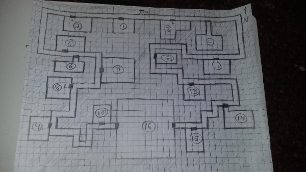 Completed map with room numbers.