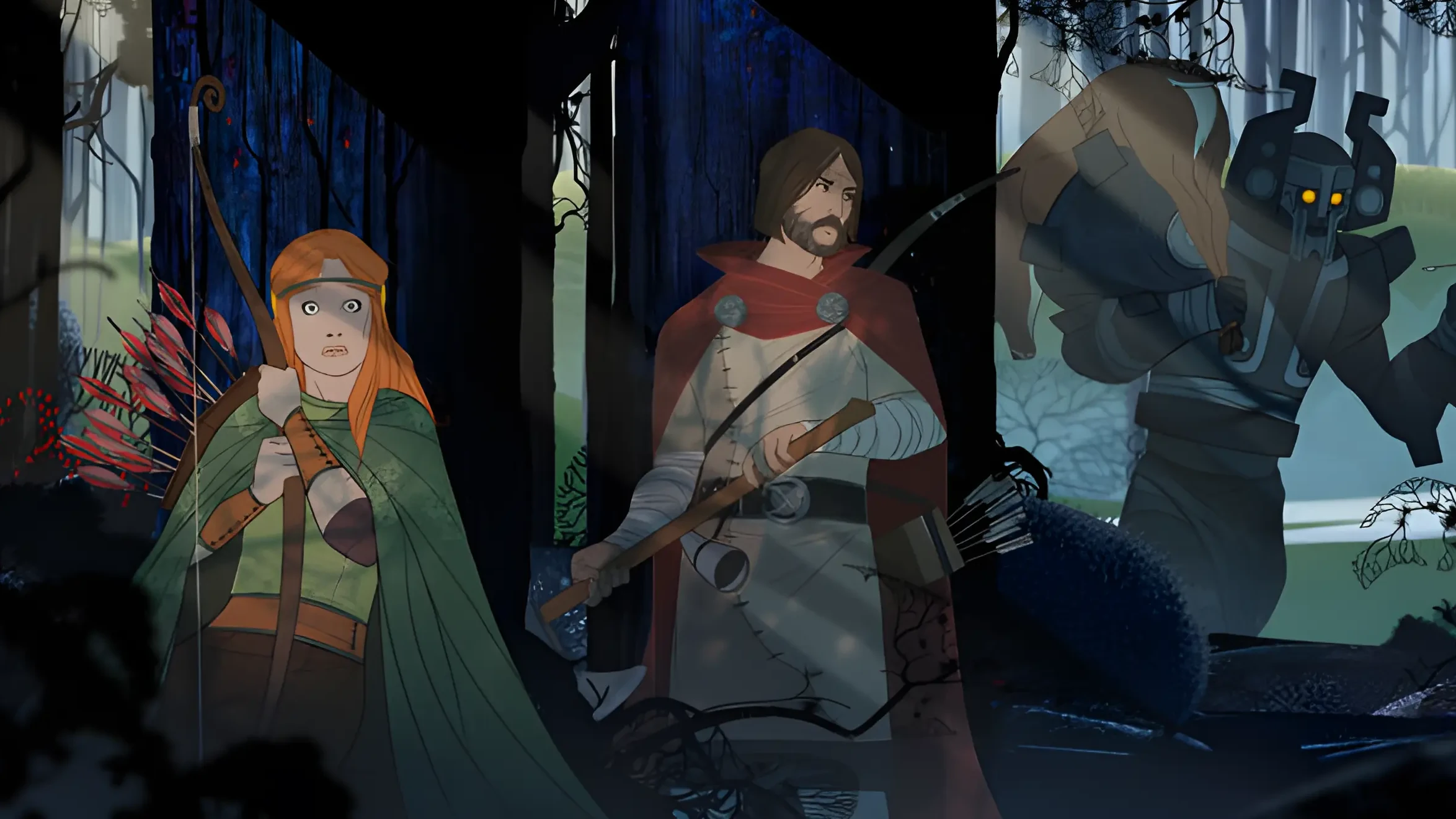 The cutscenes from Banner Saga are beautifully drawn still images.