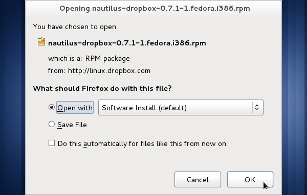 downloading dropbox in firefox