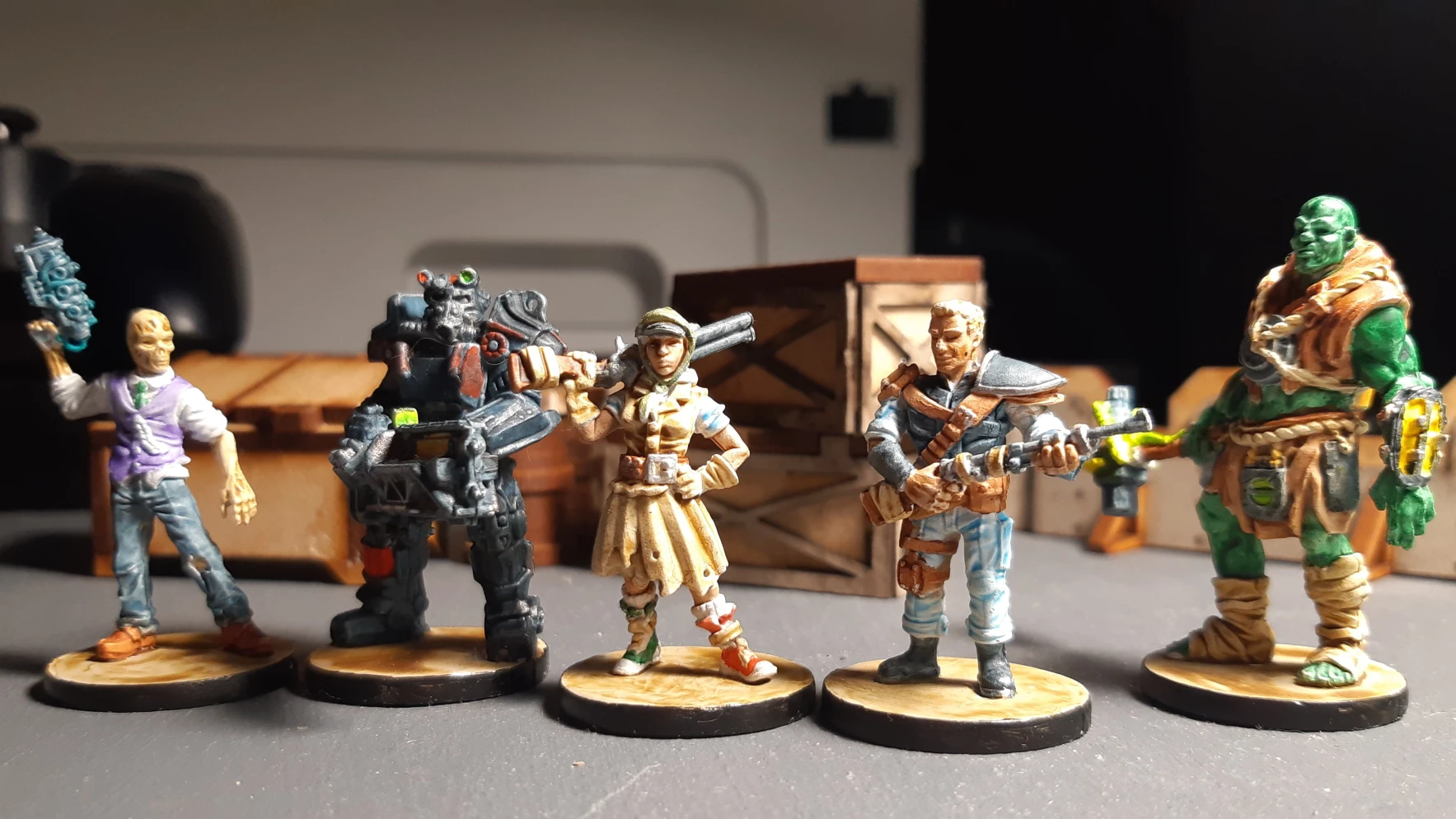 Miniatures from Fallout the Board Game