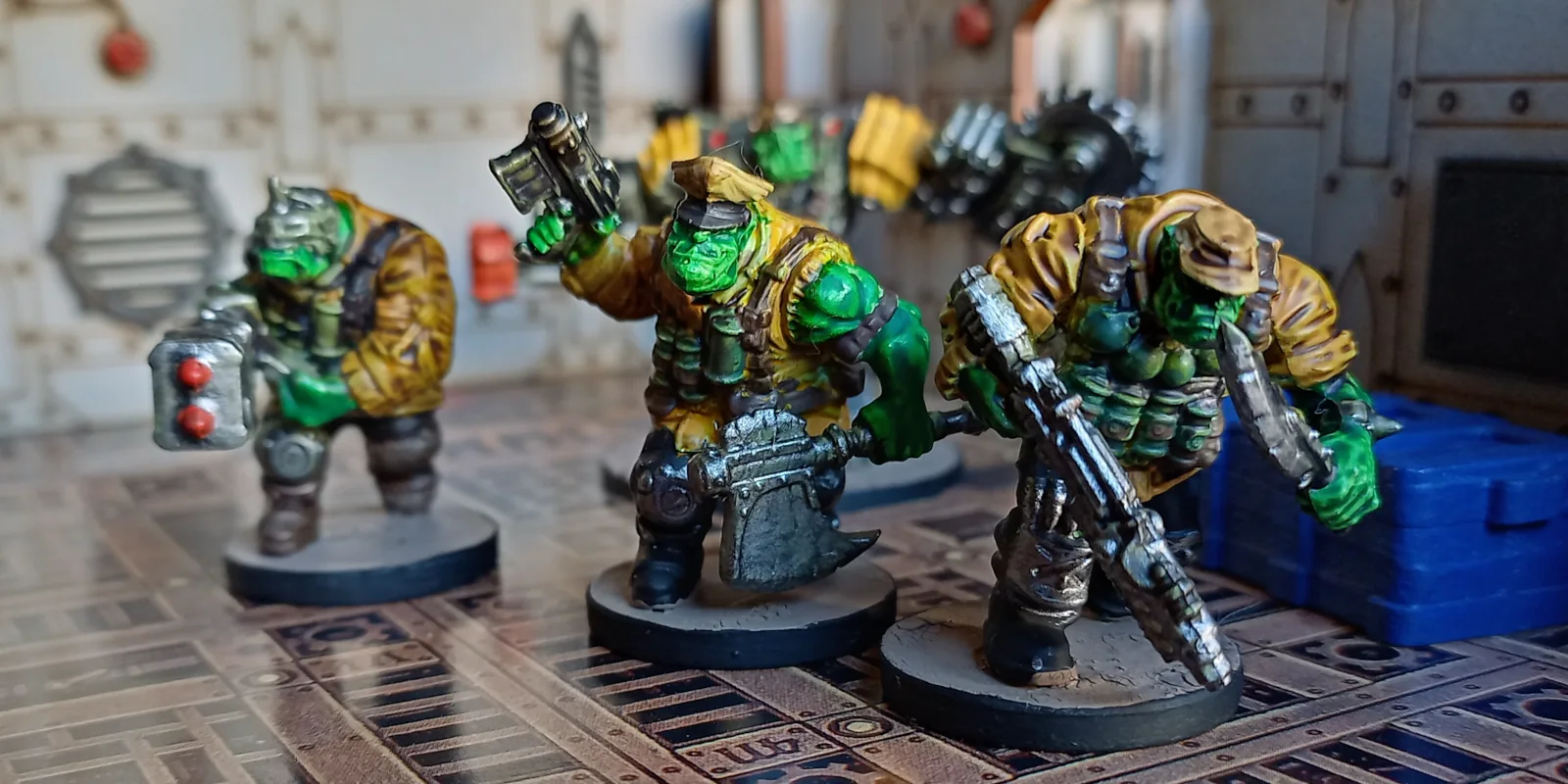 Orc marauders supported by a ripper mauler