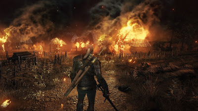 Witcher 3 burning village